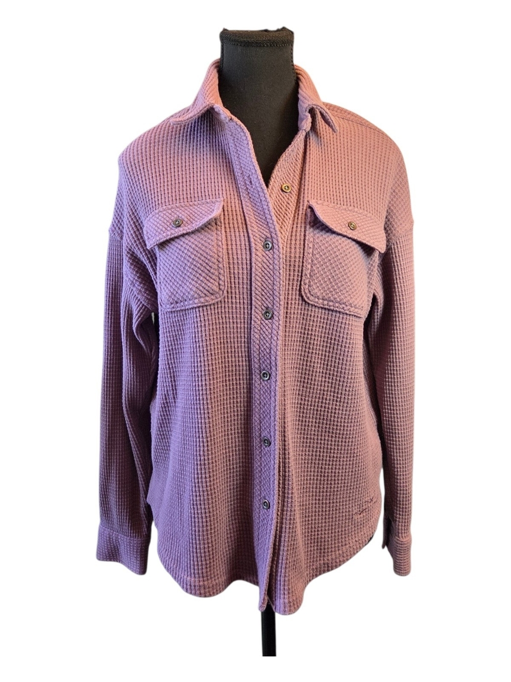 Lazypants Women's Dusty Rose Waffle Utility Jacket Size Med - Picture 2 of 5